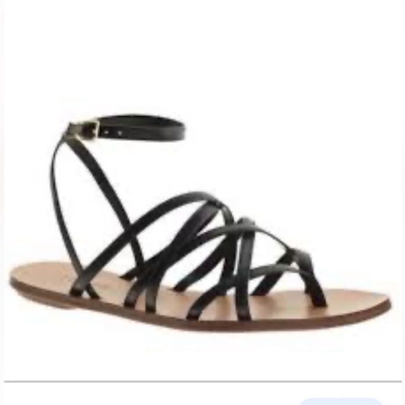 J. Crew Black leather Clara sandals. Made in Italy . Size 7.5 - Picture 2 of 8